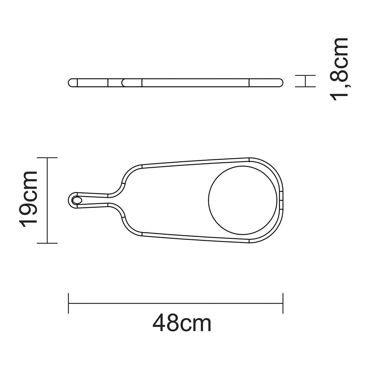 TABLA DE TECA PARA SERVICIO Y PRESENTACION C/PIEDRA 48 X 19 X 1,8CM - PROVENCE