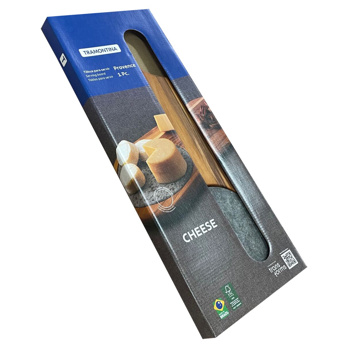 TABLA DE TECA PARA SERVICIO Y PRESENTACION C/PIEDRA 48 X 19 X 1,8CM - PROVENCE