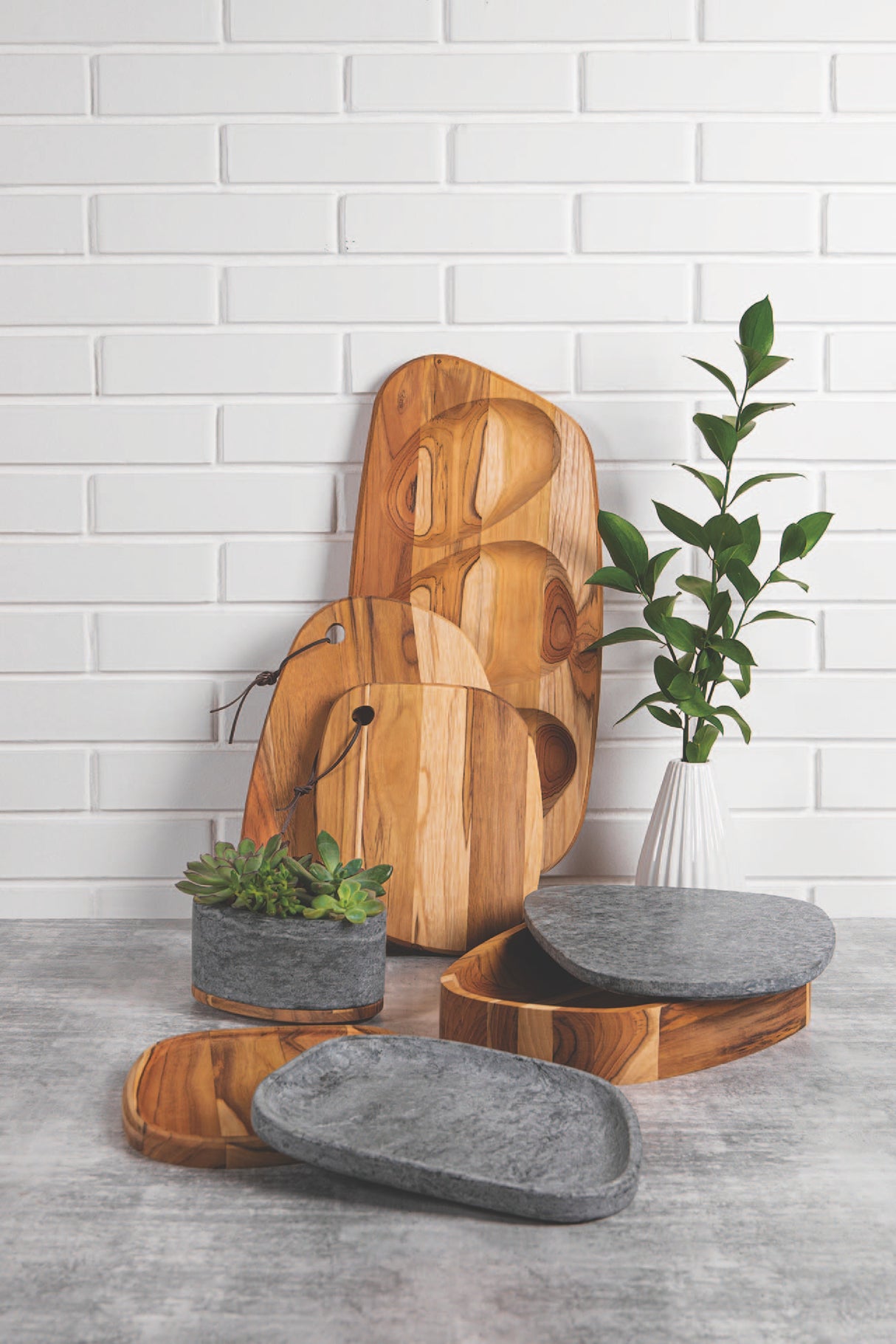 Plato de Piedra Concreta 24 x 20 cm