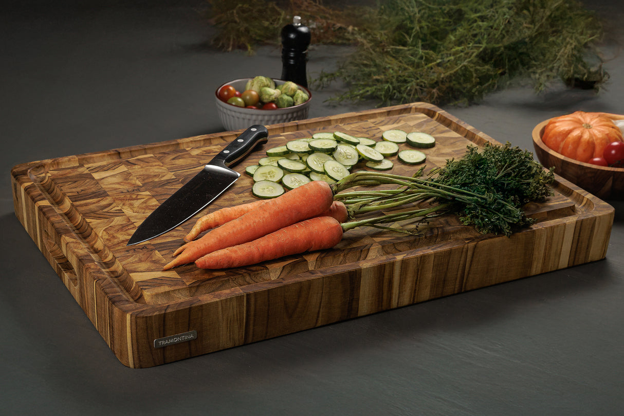 Tabla de Madera Teca Churrasco Premium 50 x 38 cm