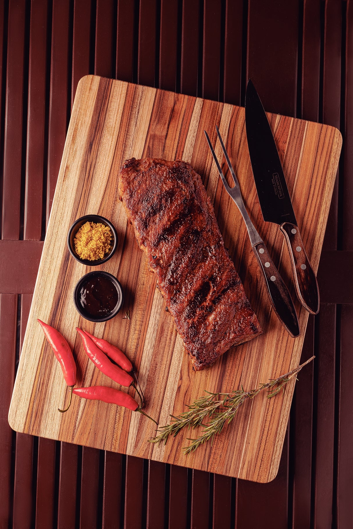 Tramontina Tabla de Madera Teca Churrasco Premium 40 x 30 cm