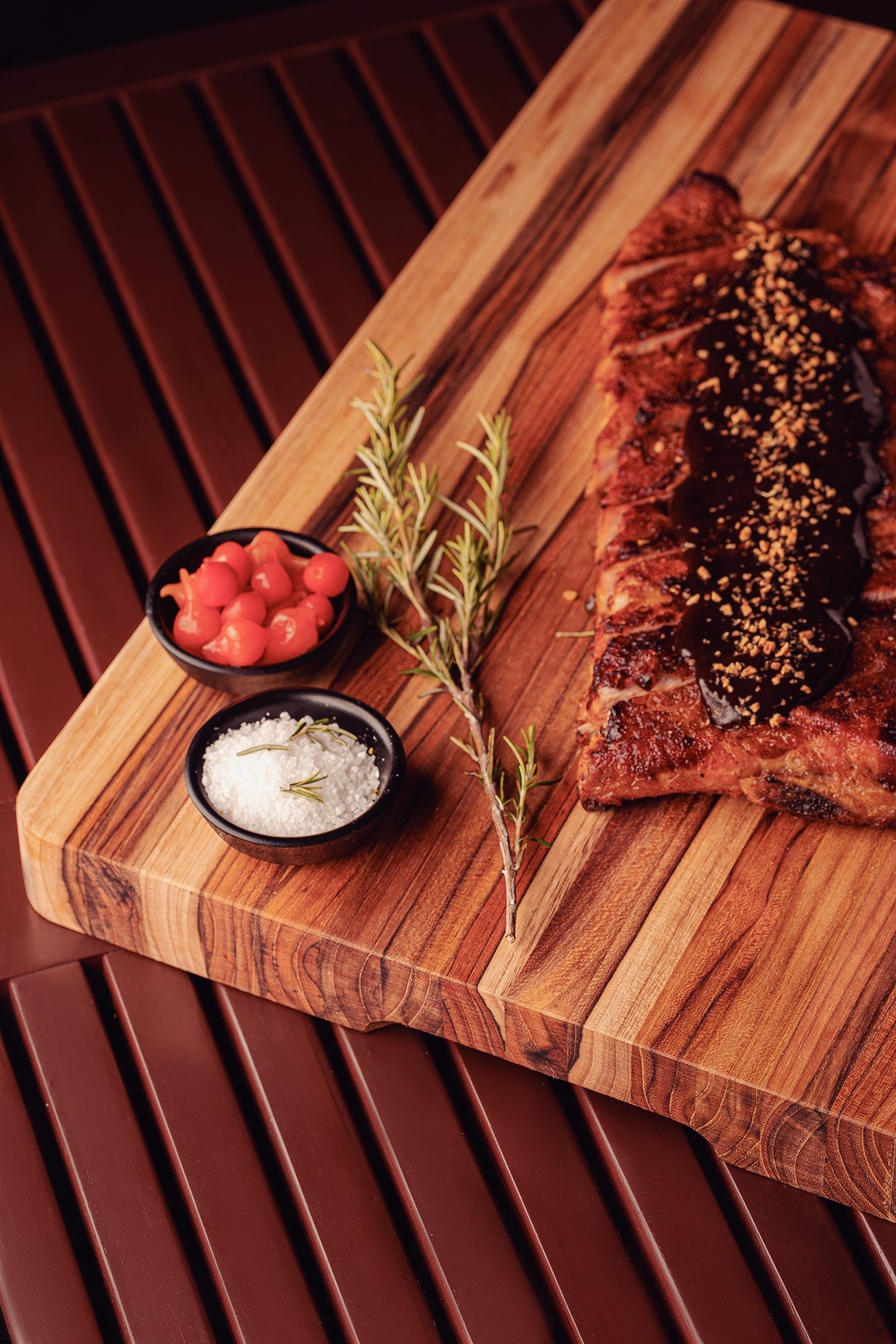 Tabla para Carne/Barbacoa en Madera de Teca Churrasco Premium 40 x 30 cm