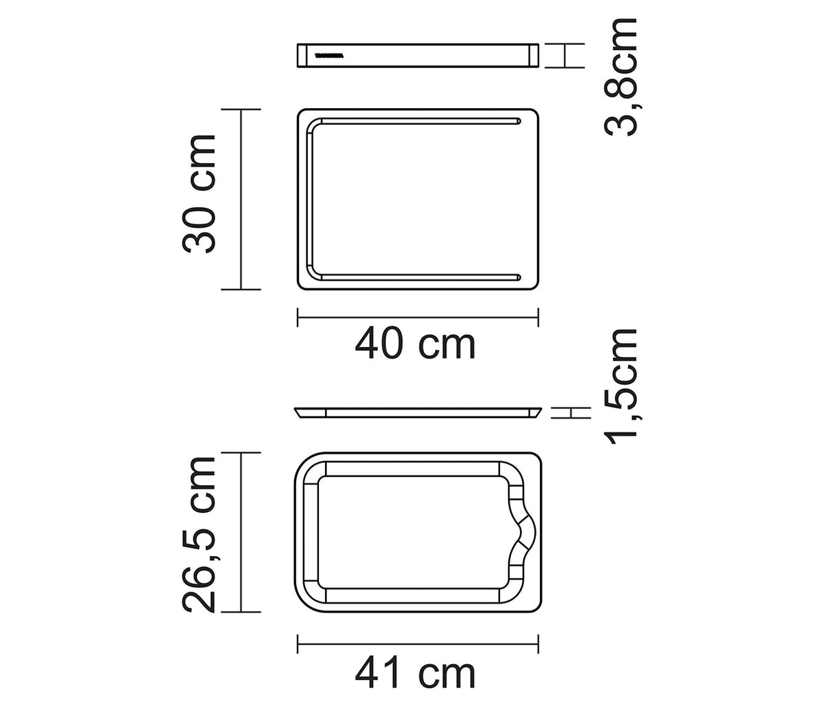 Juego de Tabla + Bandeja en Madera de Teca Churrasco Premium 40 x 30 cm