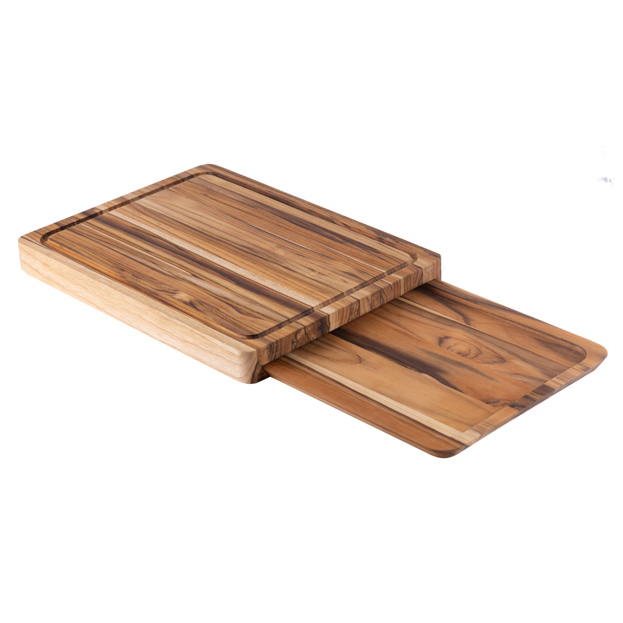 Juego de Tabla + Bandeja en Madera de Teca Churrasco Premium 40 x 30 cm