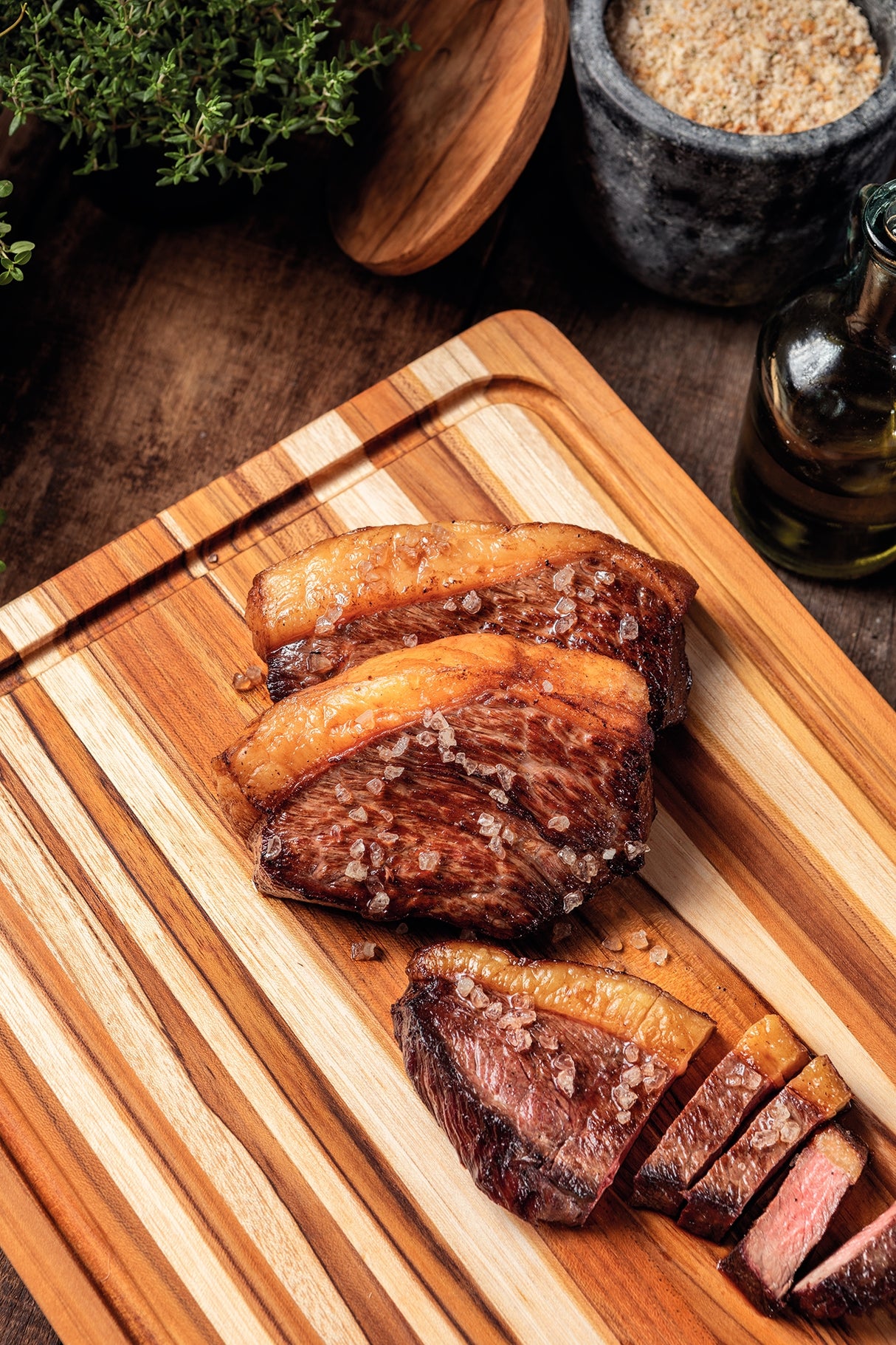 Juego de Tabla + Bandeja en Madera de Teca Churrasco Premium 40 x 30 cm