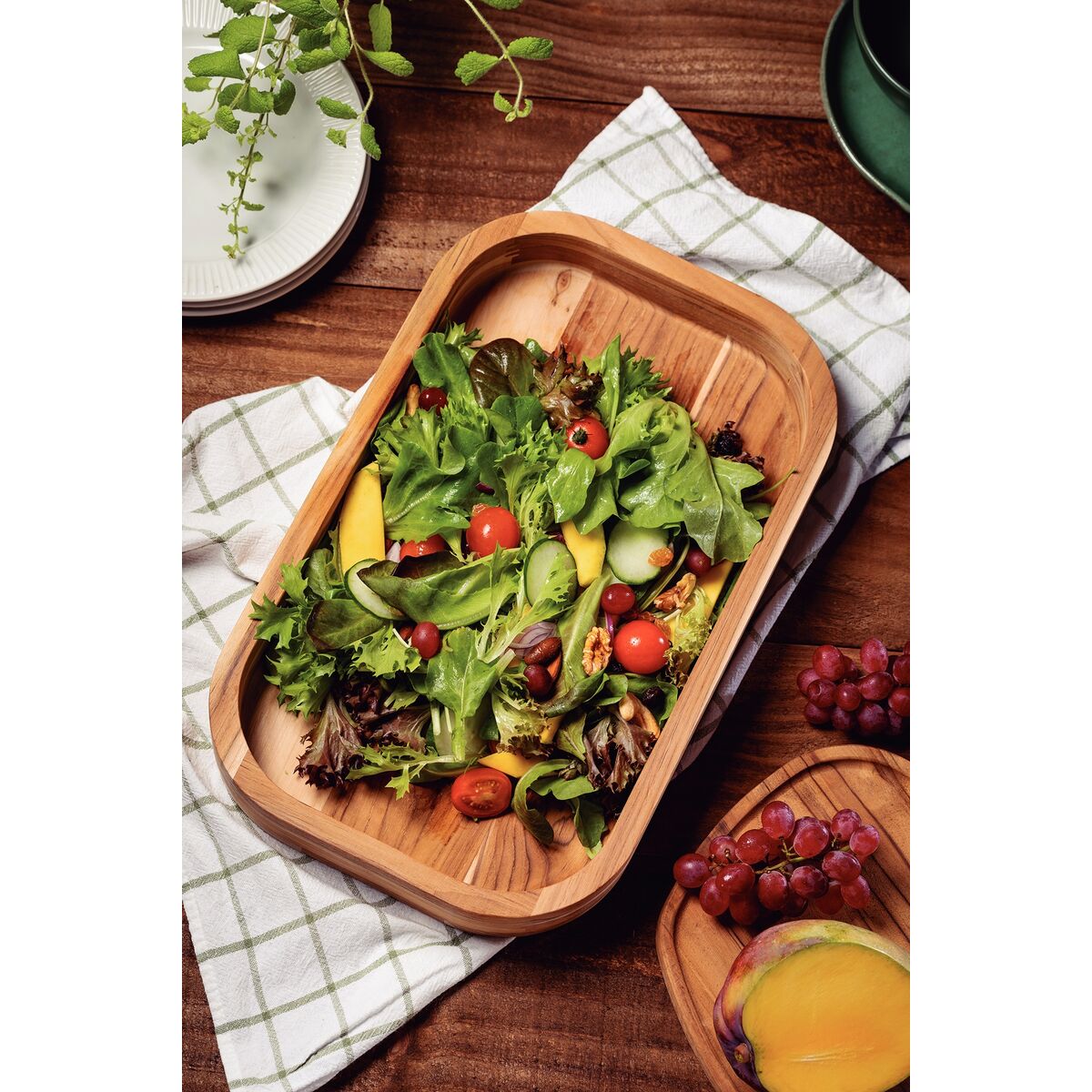 Bandeja de Madera Tropical 40 × 25 cm Churrasco Essencial