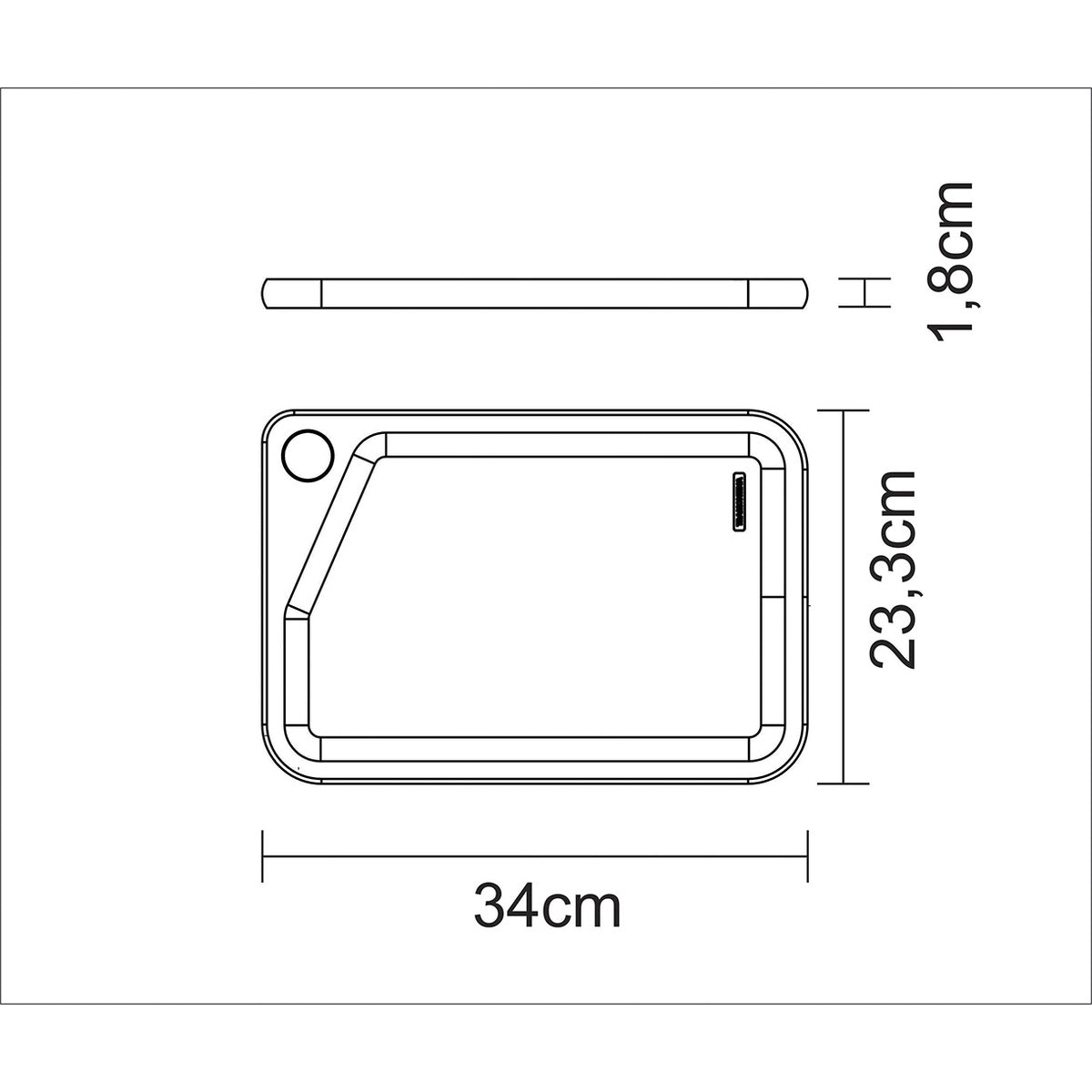 TABLA DE TECA PARA PRESENTACION Y CORTE 33 X 20 X 1,8CM - CHURRASCO ESSENCIAL
