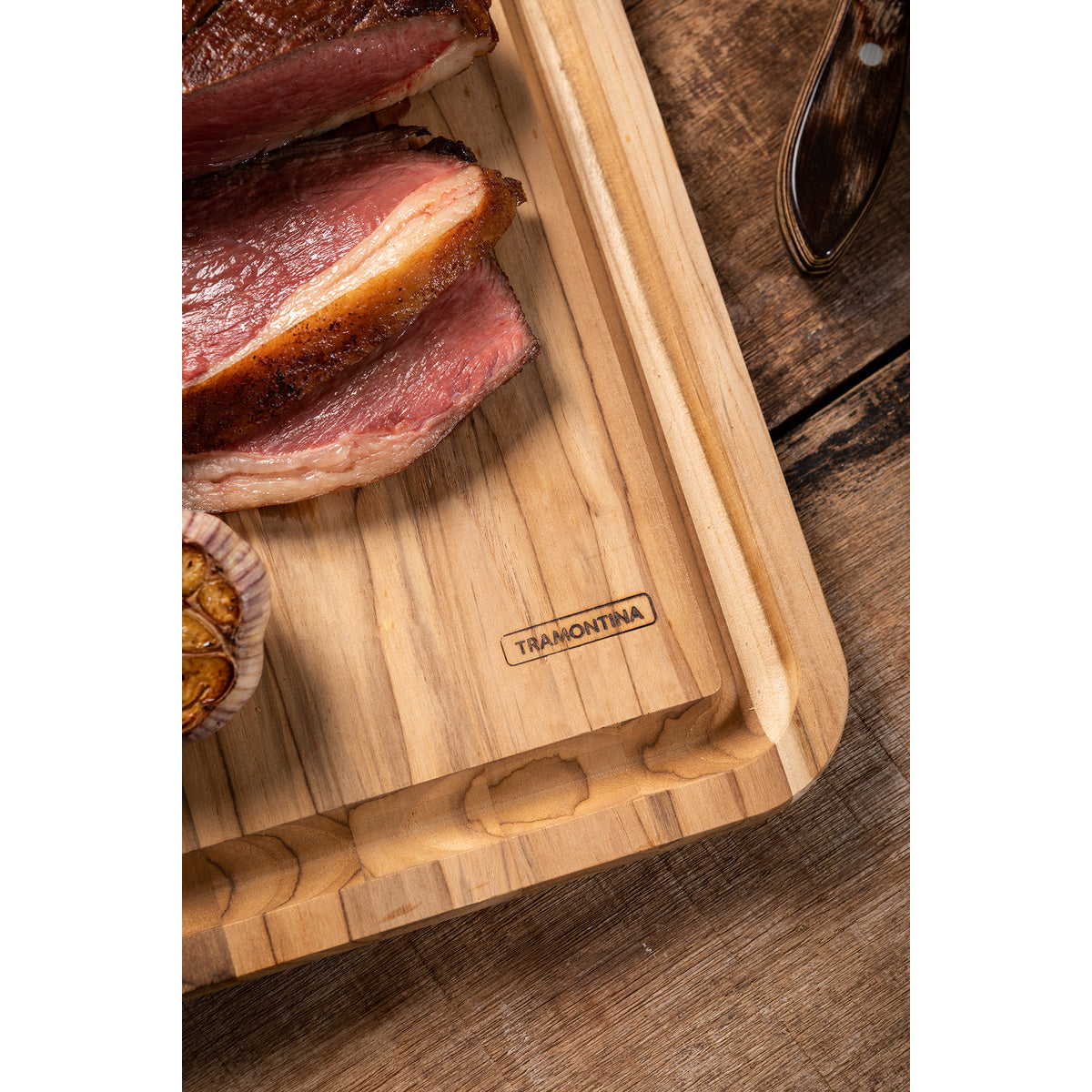 TABLA DE TECA PARA PRESENTACION Y CORTE 40 X 24 X 1,8CM - CHURRASCO ESSENCIAL