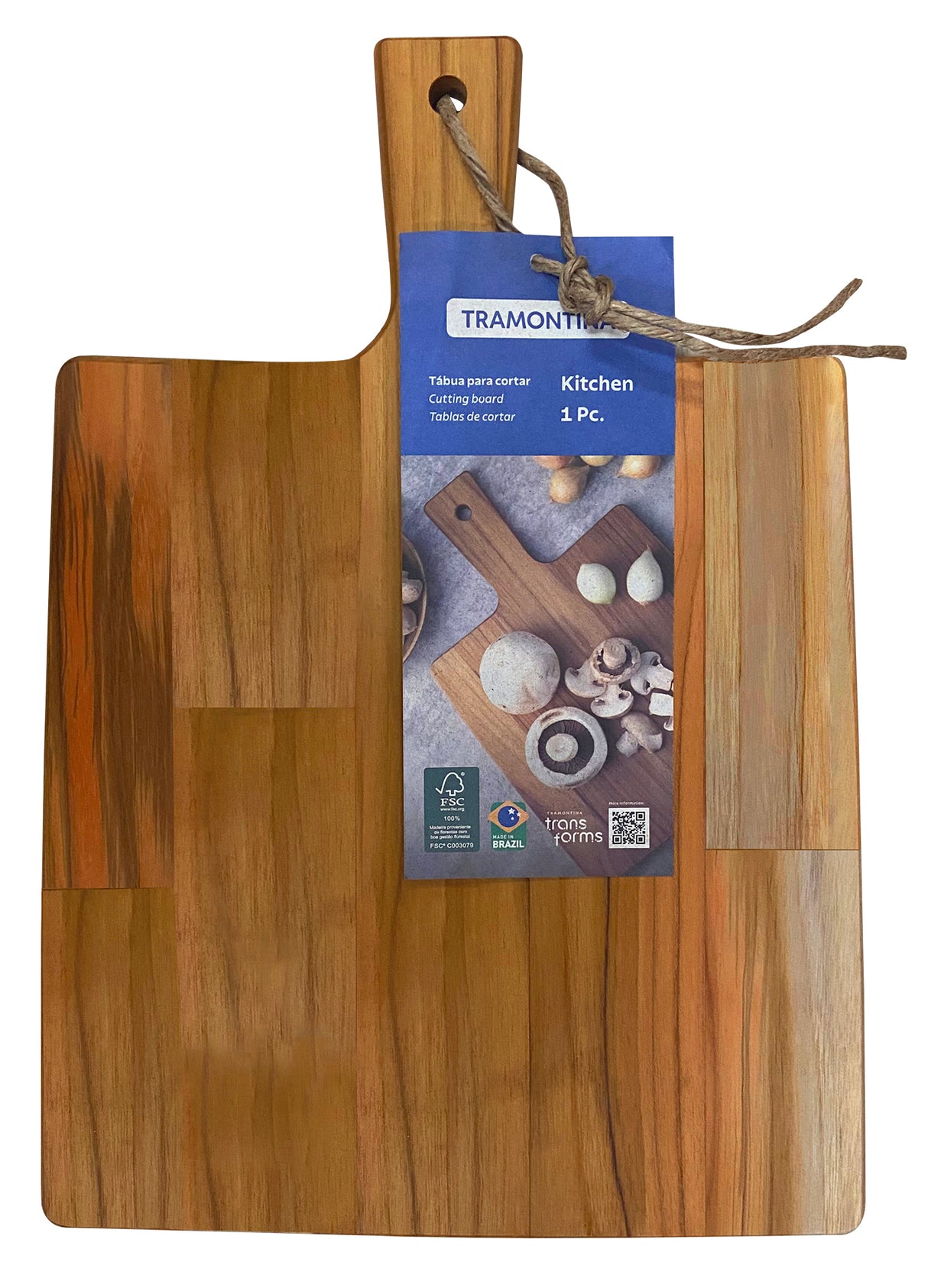 Tramontina Tabla de Madera Teca con Mango Kitchen 40x28 cm