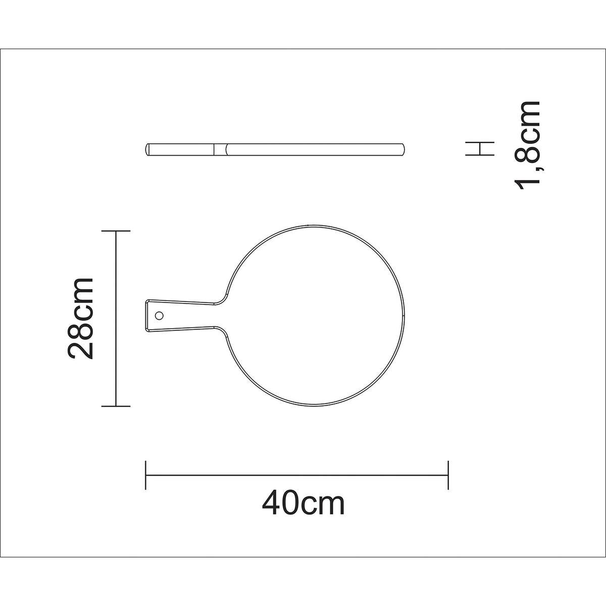 Tabla de cortar redonda para Pizza Madera Teca Kitchen 40 x 28 cm