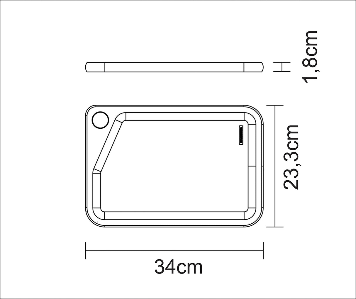 Tabla Rectangular en Madera Teca Churrasco Premium 34 x 23 cm