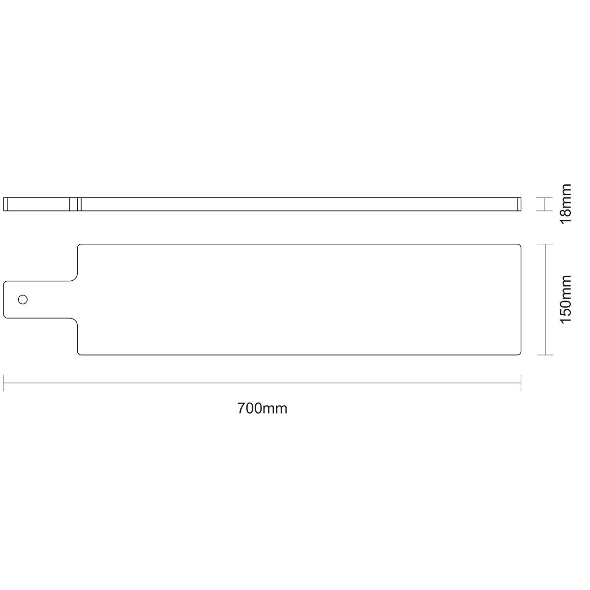 TABLA DE TECA PARA SERVICIO Y PRESENTACION 70X15X1,8CM - CHURRASCO ESSENCIAL