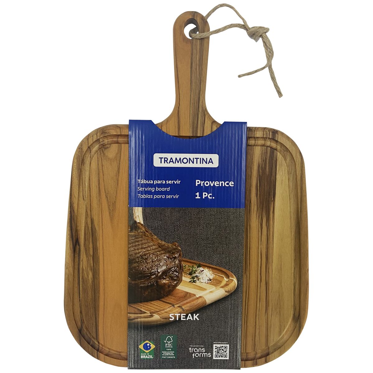 TABLA DE TECA PARA PRESENTACION Y CORTE 40X28X1,8CM - PROVENCE FSC