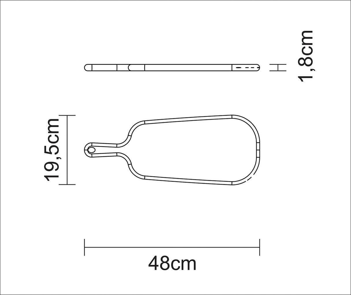 Tabla de Madera Teca para Presentacion y Corte Provence 48 x 19 cm