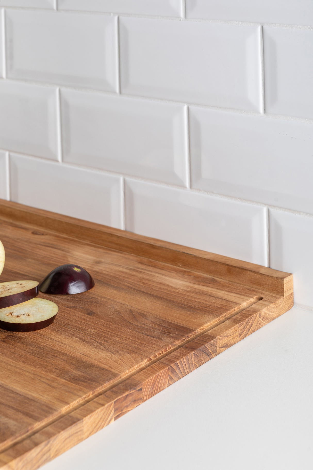 Tabla de Madera de Teca para Corte con Encaje para Encimera 48 x 41 cm