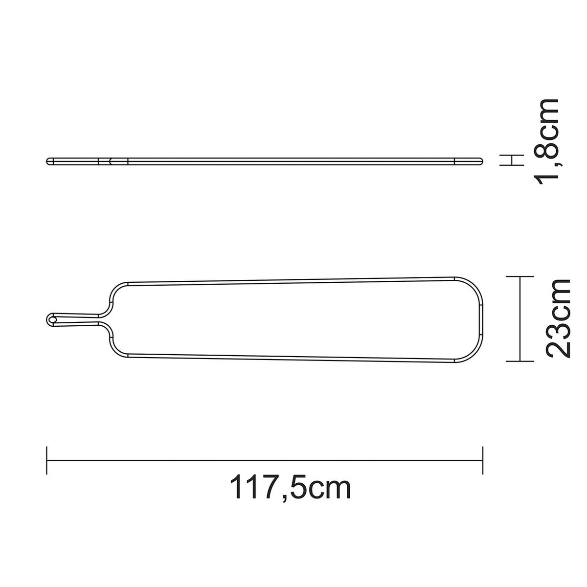 TABLA DE TECA PARA SERVICIO Y PRESENTACION 120X23X1,8CM - PROVENCE FSC