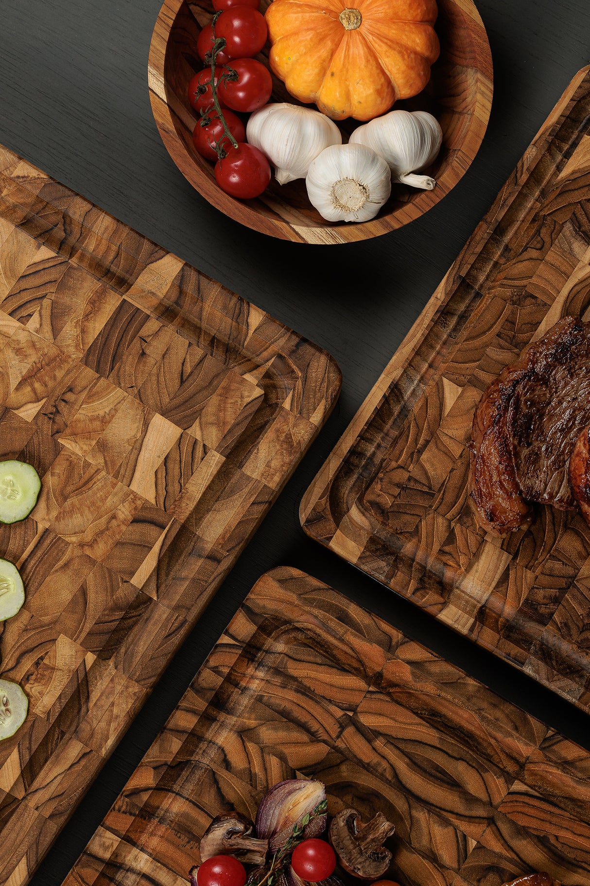 Tabla de Madera Teca Churrasco Premium 60 x 40 cm