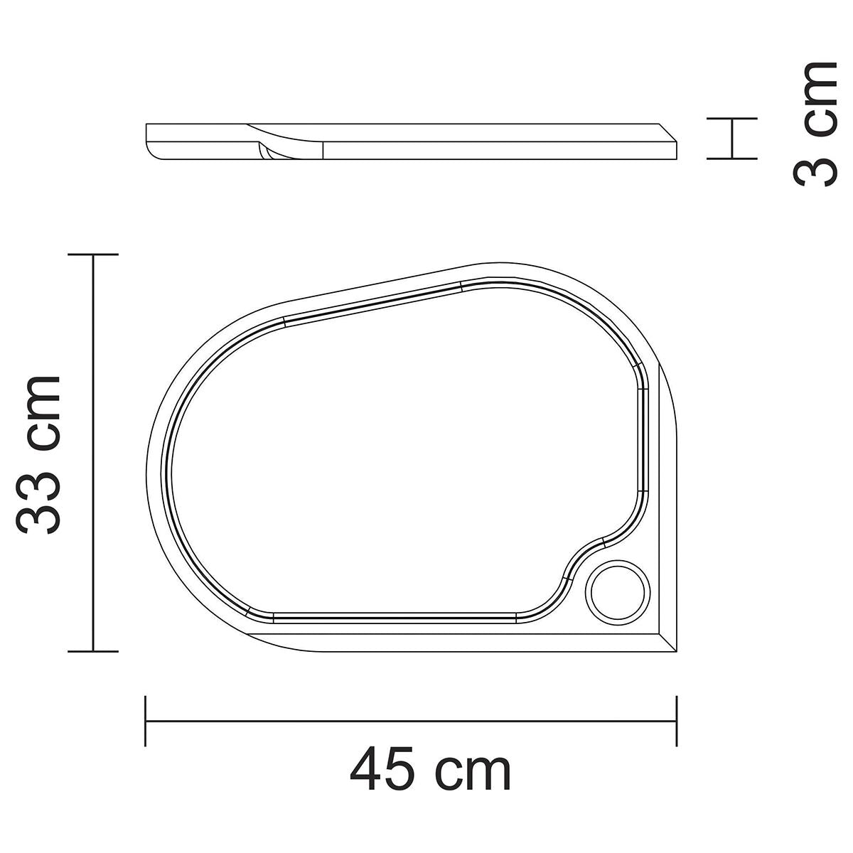 Tabla de Teca para Servicio e Presentación 45 x 33 x 3 cm Folium