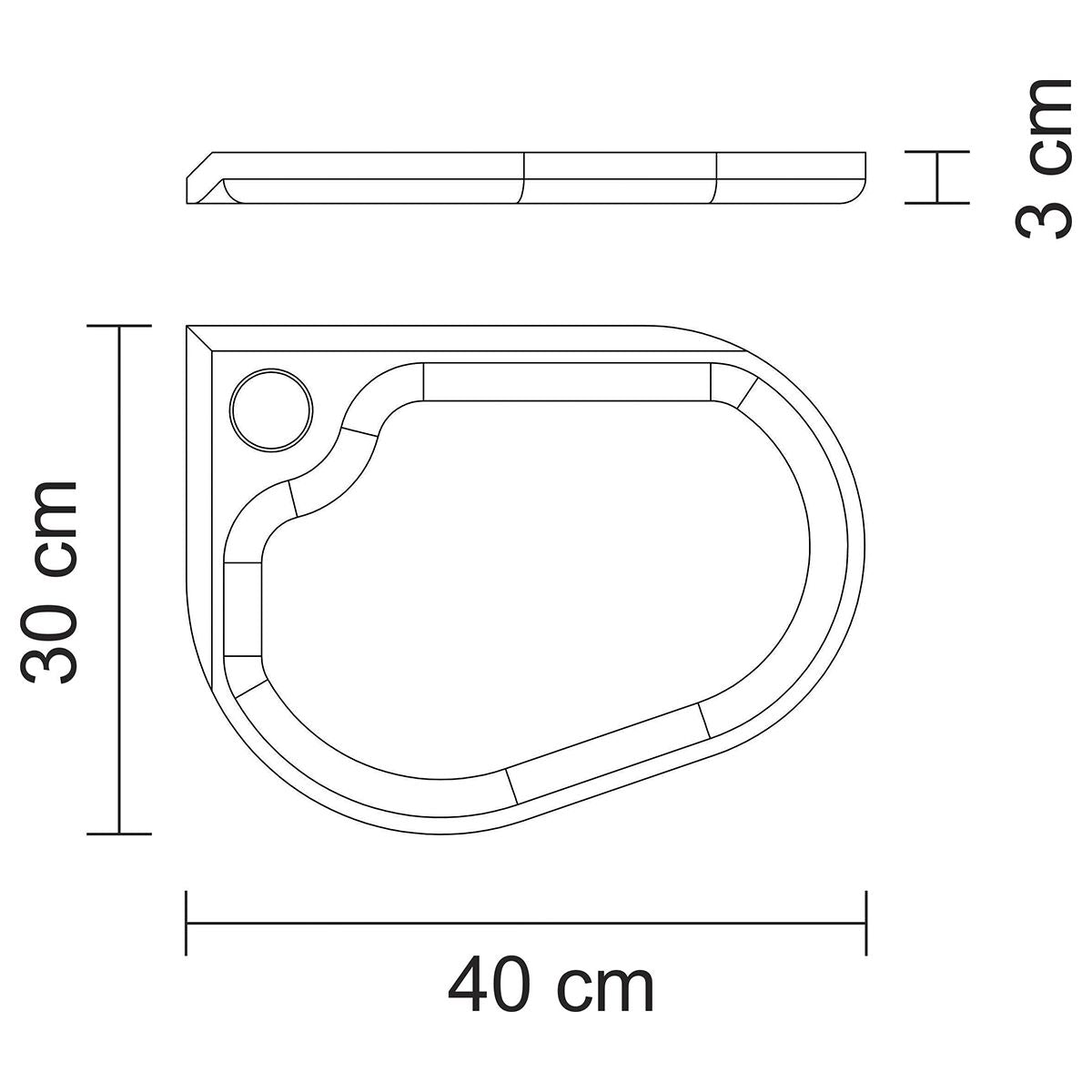Tabla de Teca para Servicio y Presentación 40 x 30 x 3 cm Folium