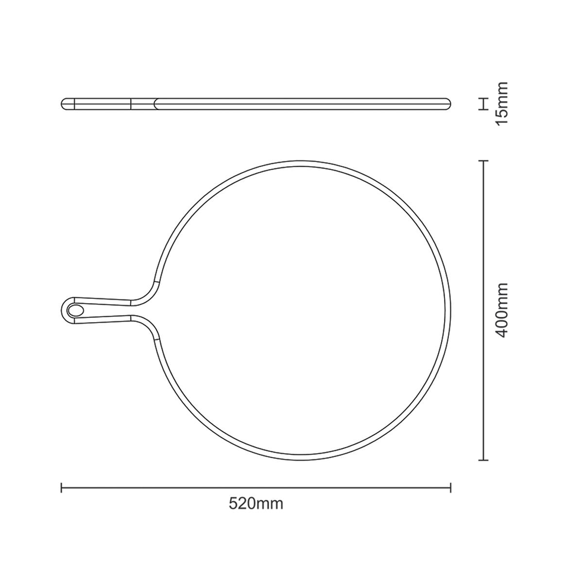 TABLA DE TECA PARA SERVICIO Y PRESENTACION PIZZA 52 X 40 X 1,5CM - PROVENCE