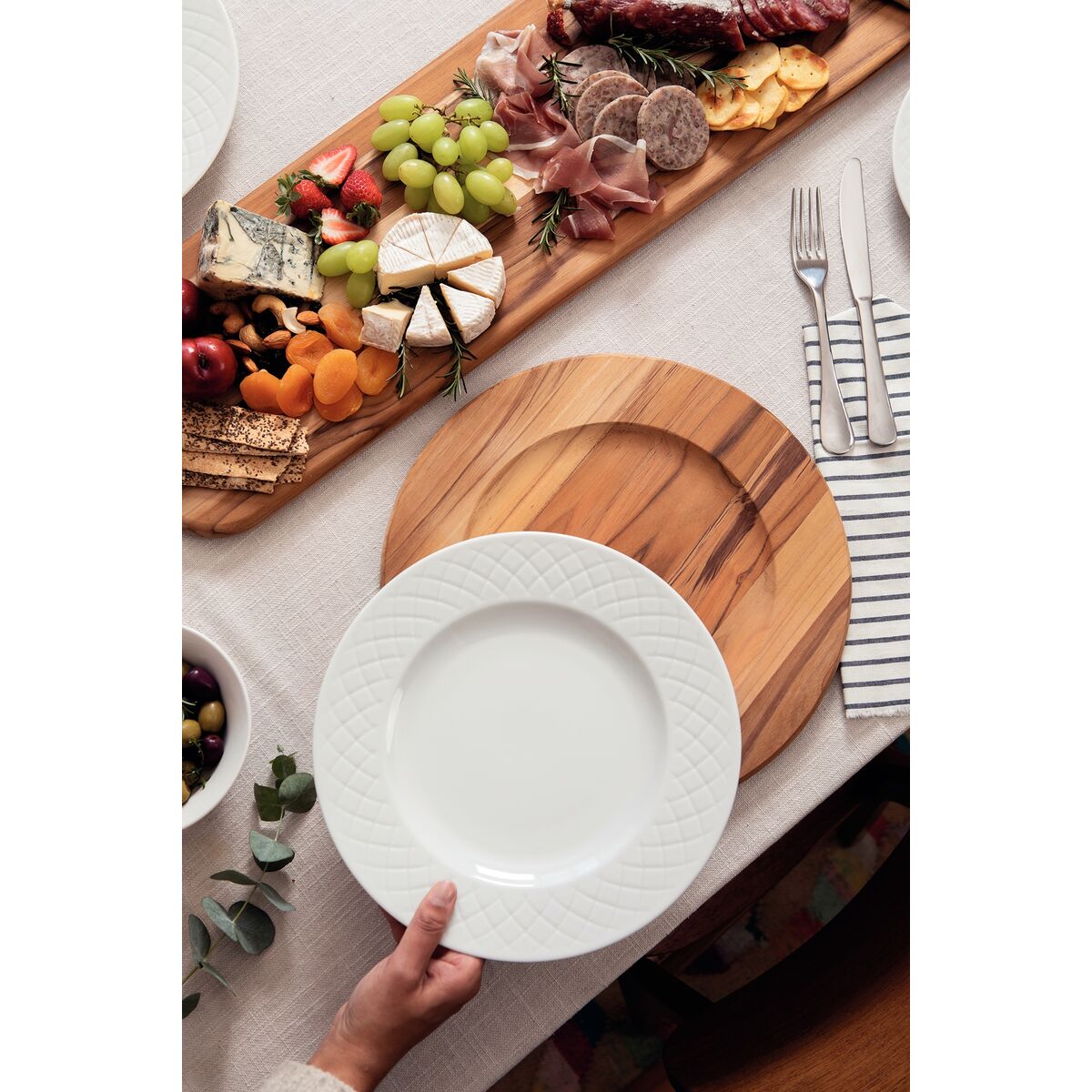 Bajoplato Sousplat de Madera de Teca Provence 33 cm