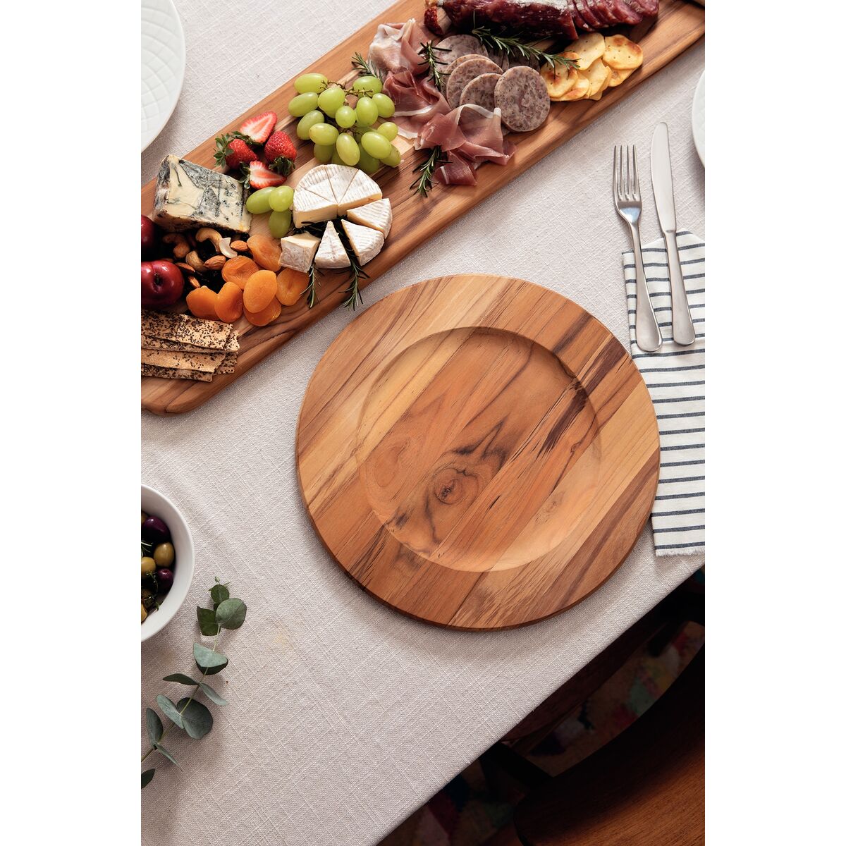 BAJOPLATO MADERA DE TECA 33CM - PROVENCE