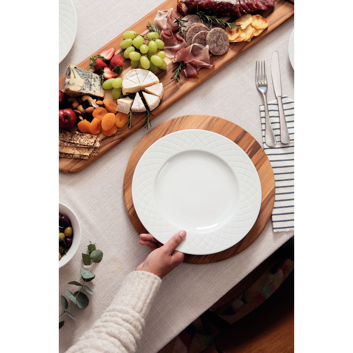 Bajoplato Sousplat de Madera de Teca Provence 33 cm