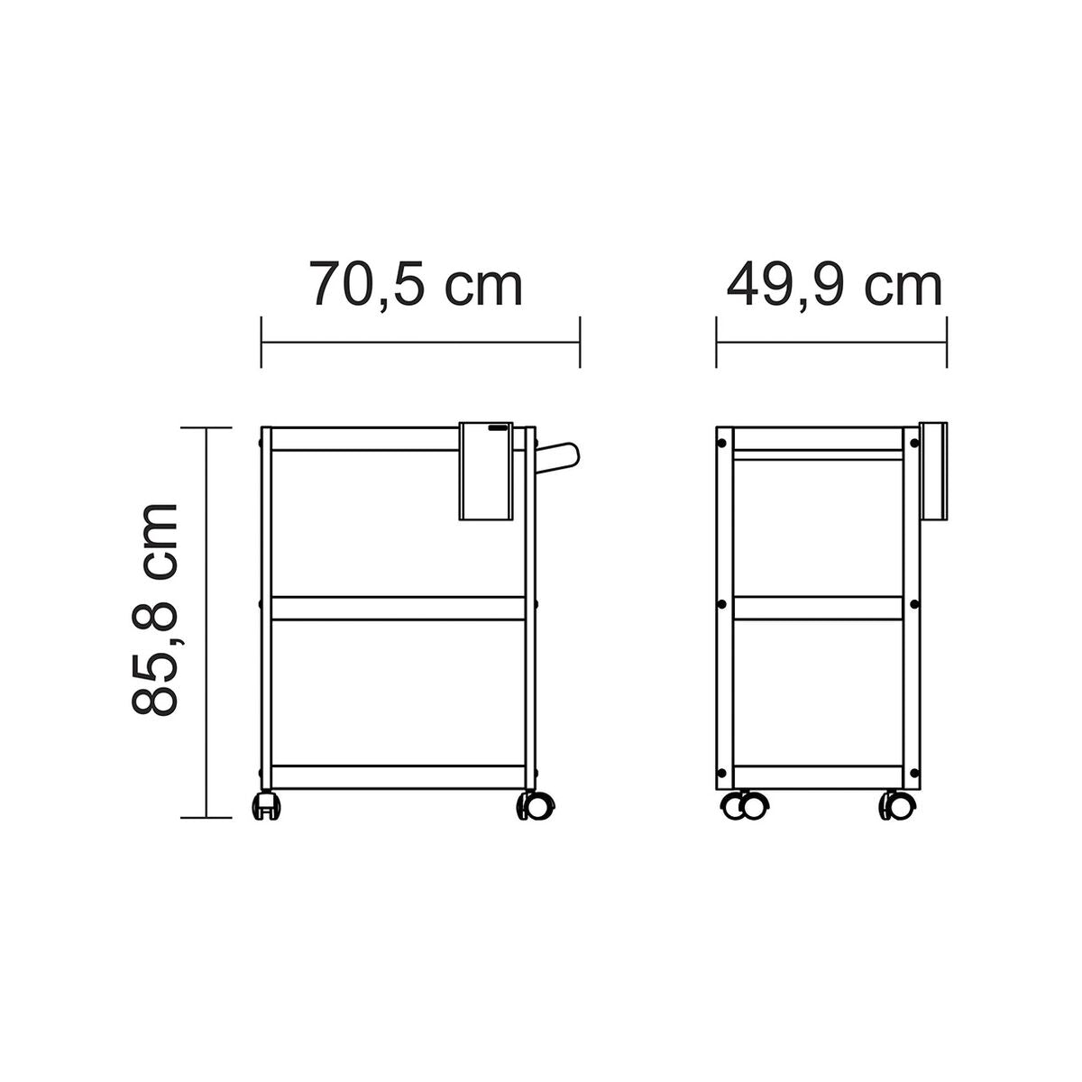 CARRITO MADERA DE TECA C/RUEDAS TRES ALTURAS PARA SERVICIO 68 X 50 X 85CM