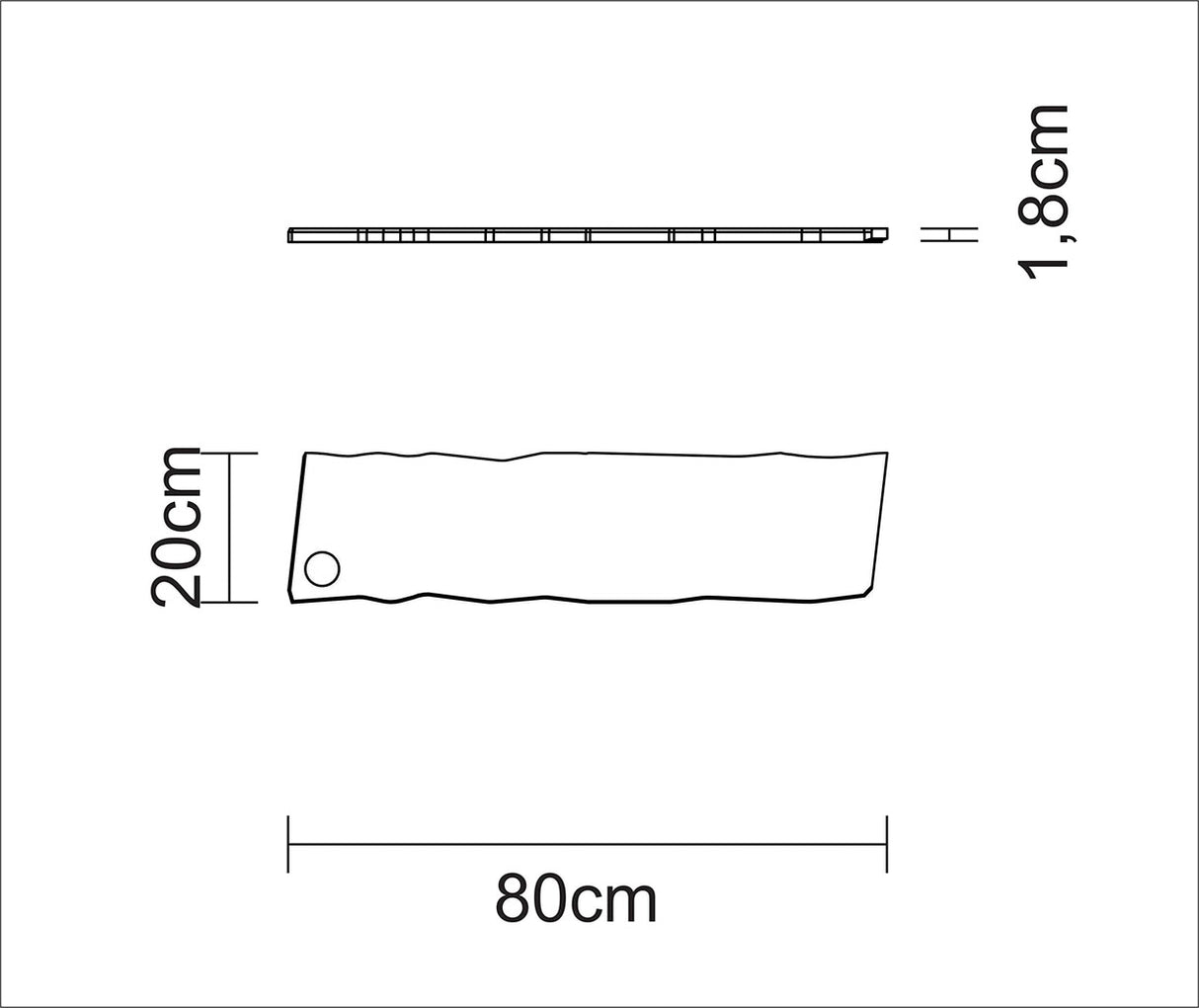 Tramontina Tabla Rectangular de Madera Teca Savia 80x20 cm