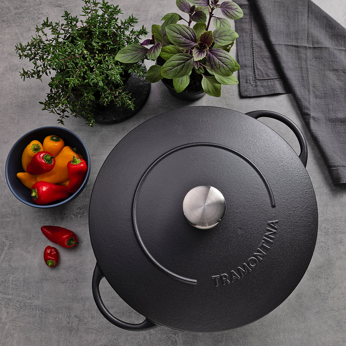 Tramontina Wok de Hierro Fundido Esmaltado 32 cm 5L