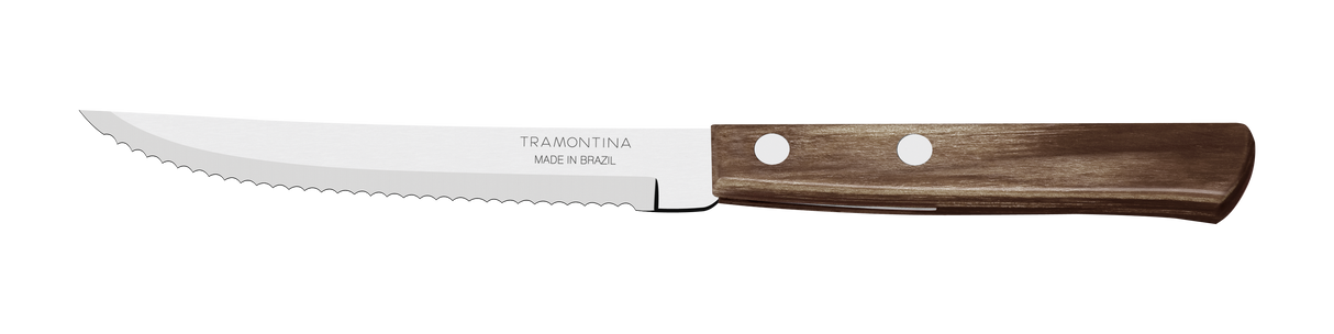 Tramontina Juego de Cuchillos para Carne de Acero Inoxidable con Mango Castaño Polywood 6 Piezas