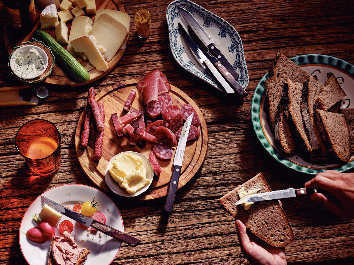 Tramontina Juego de Cuchillos para Carne de Acero Inoxidable con Mango Castaño Polywood 6 Piezas