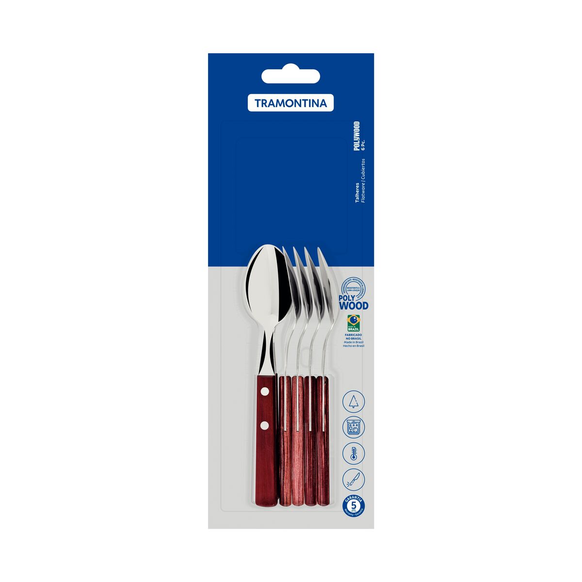 Juego de Cucharas de Té Polywood Rojo 6 piezas