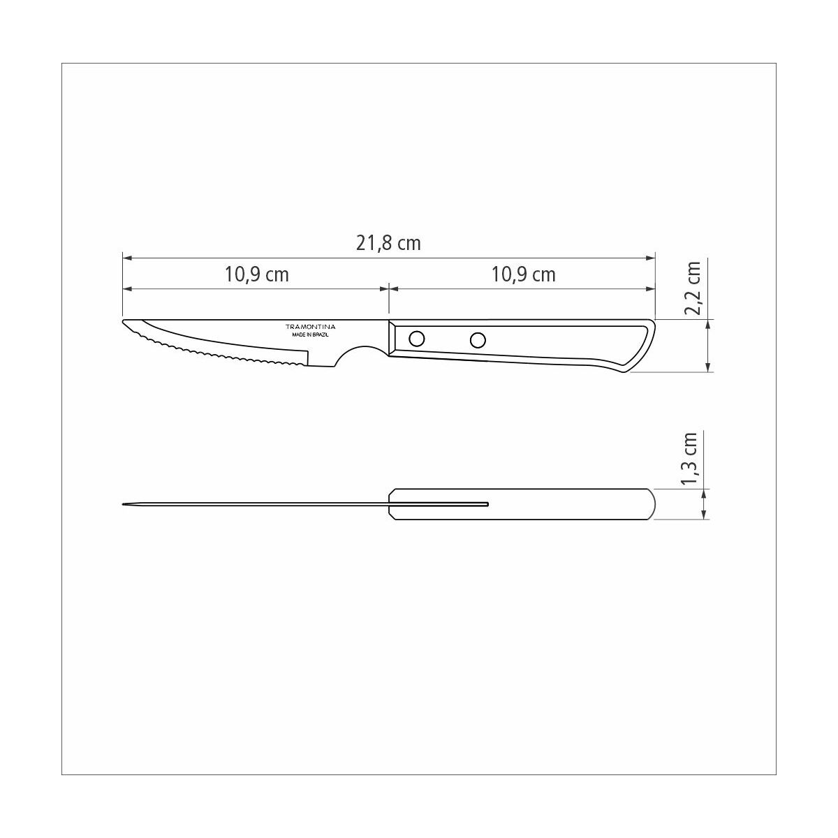 JUEGO DE CUCHILLOS CHULETEROS 11CM 6PZAS. - POLYWOOD ROJO