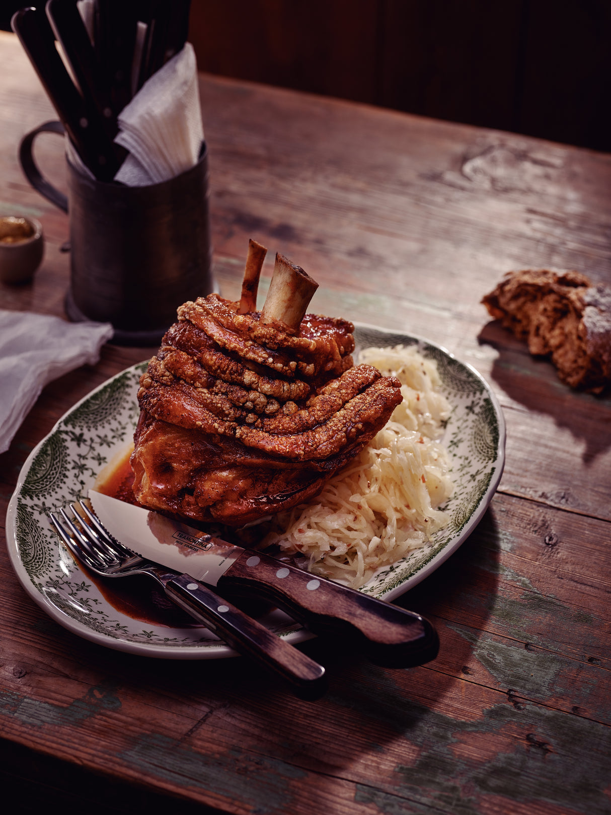 Tramontina Juego de Cubiertos para Carnes Polywood Castaño 4 Piezas