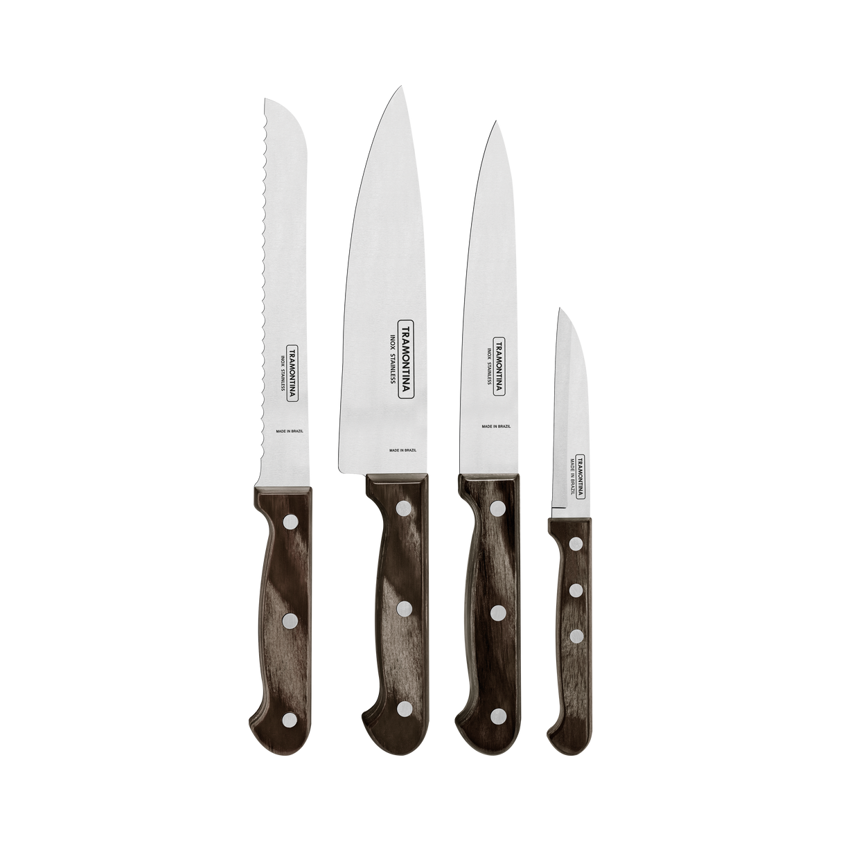 Juego de Cuchillos 4 Piezas Polywood Castaño