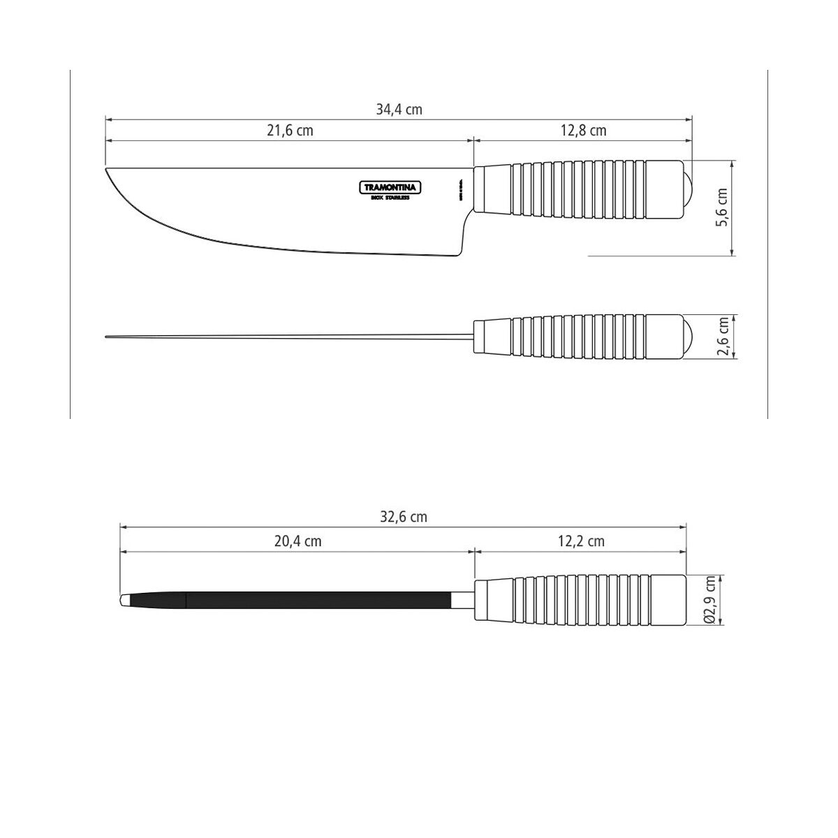 JUEGO ÚTILES BARBACOA 2PZAS C/FUNDA - POLYWOOD CASTAÑO