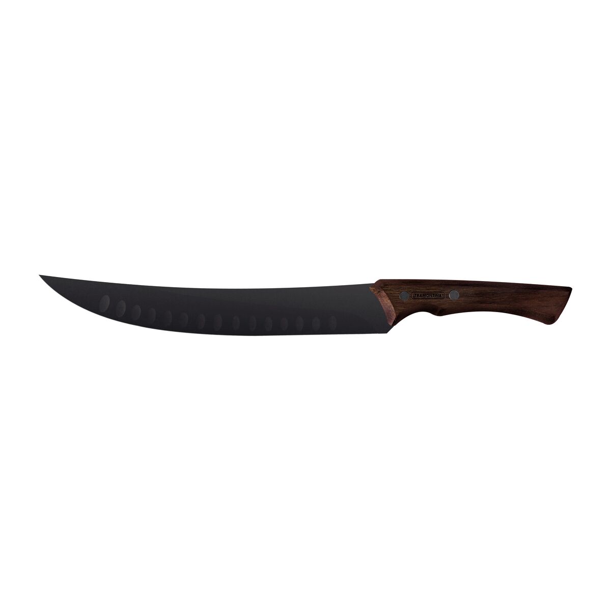 CUCHILLO PARA CARNE ALVEOLADO CURVO 25CM - BLACK COLLECTION FSC