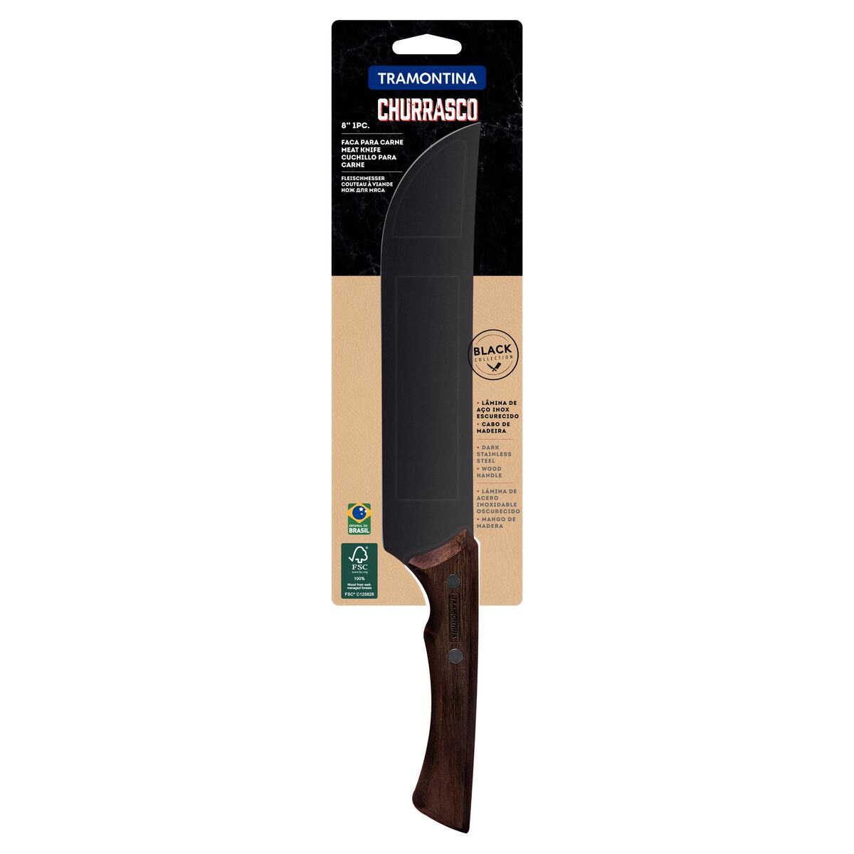 CUCHILLO PARA CARNE 20CM - BLACK COLLECTION FSC