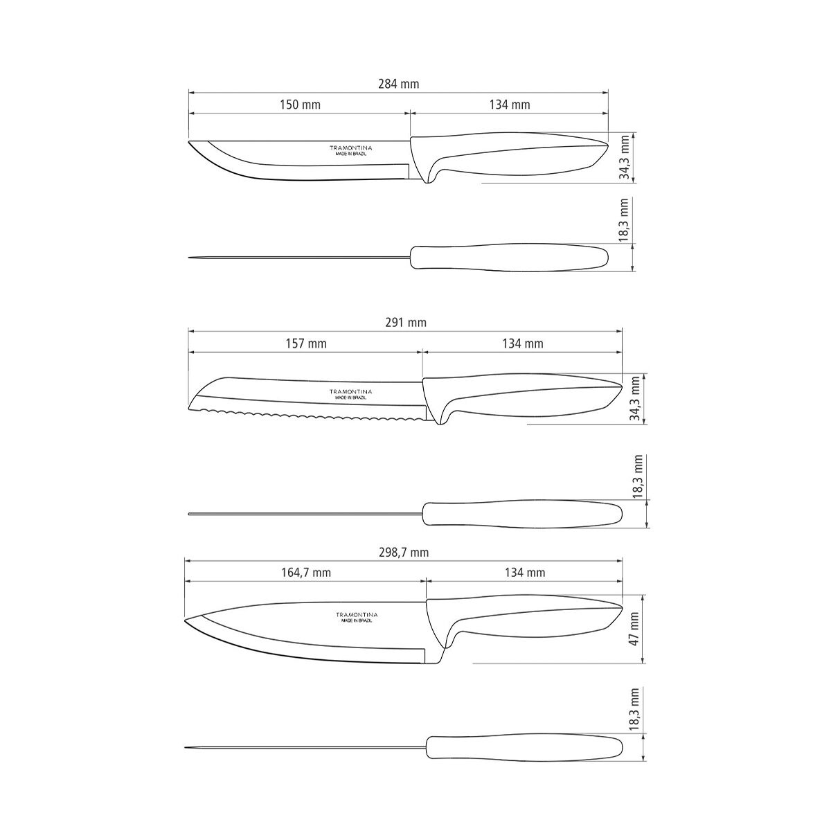 JUEGO DE CUCHILLOS 6PZAS. - PLENUS
