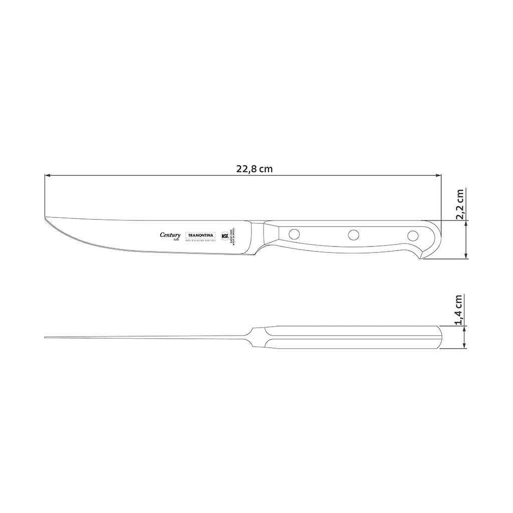 Tramontina Cuchillo para Carne Filo Liso Century 13 cm