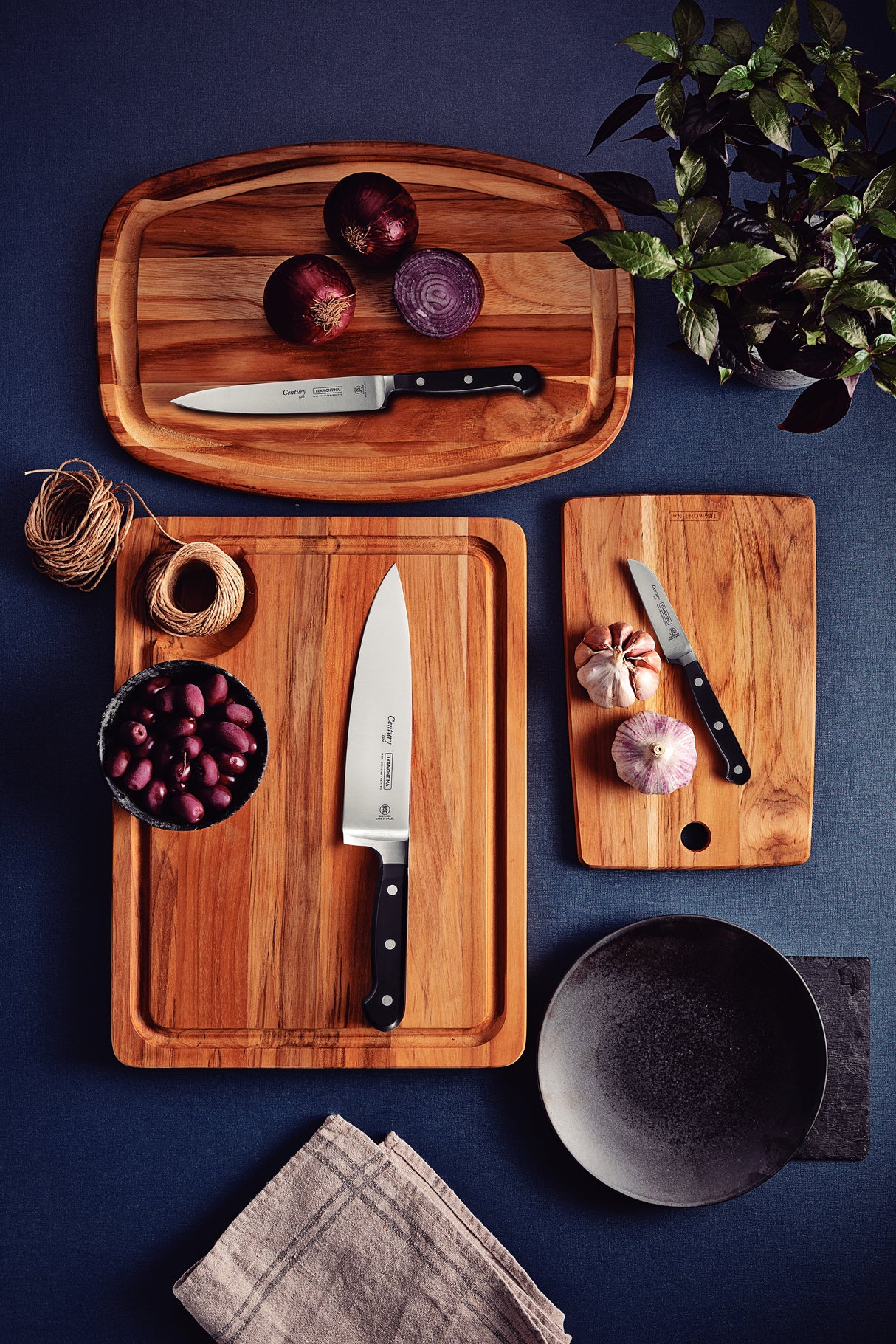 Juego de Cuchillos en Acero Inoxidable Century NSF 3 piezas