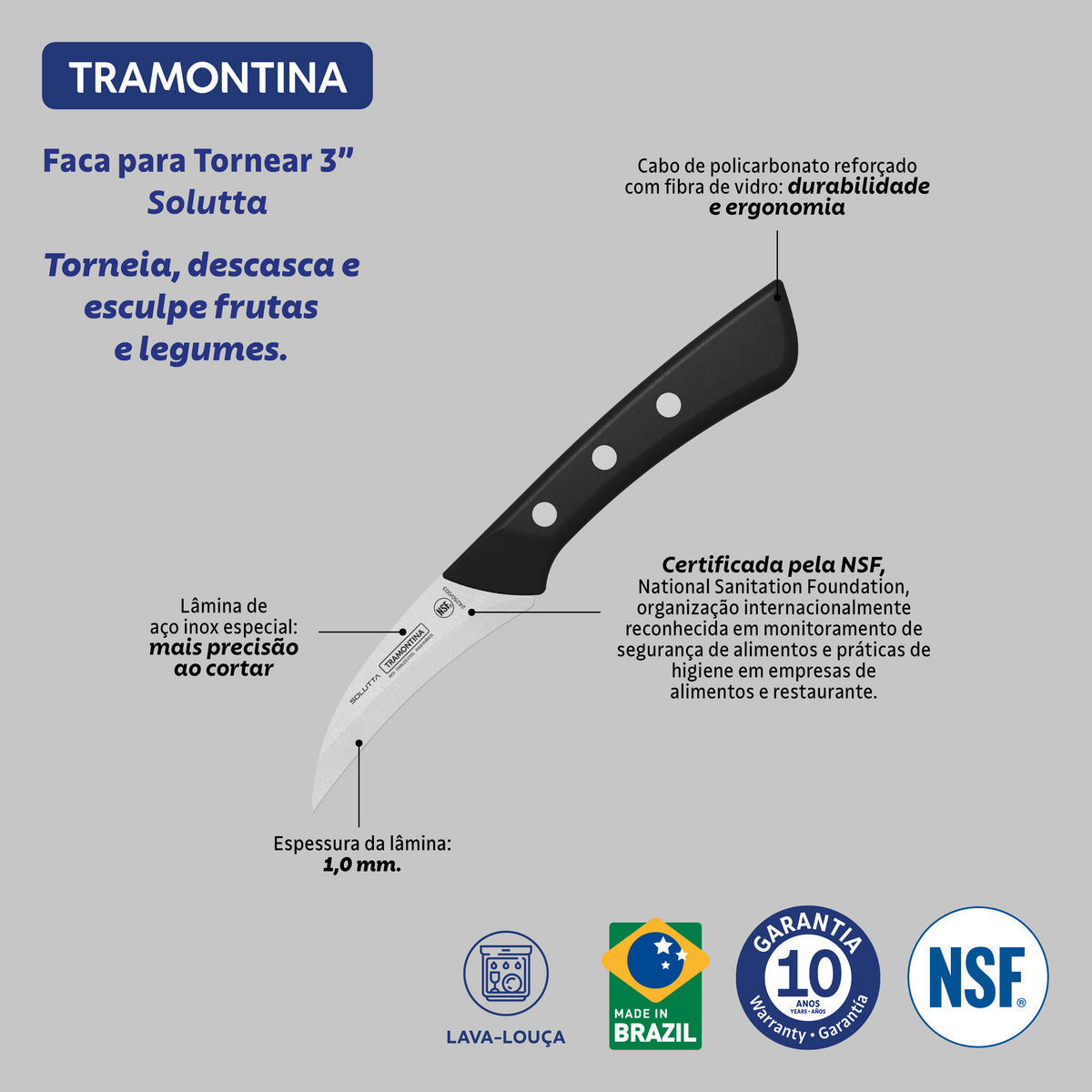 Cuchillo Mondador Solutta 7,5 cm