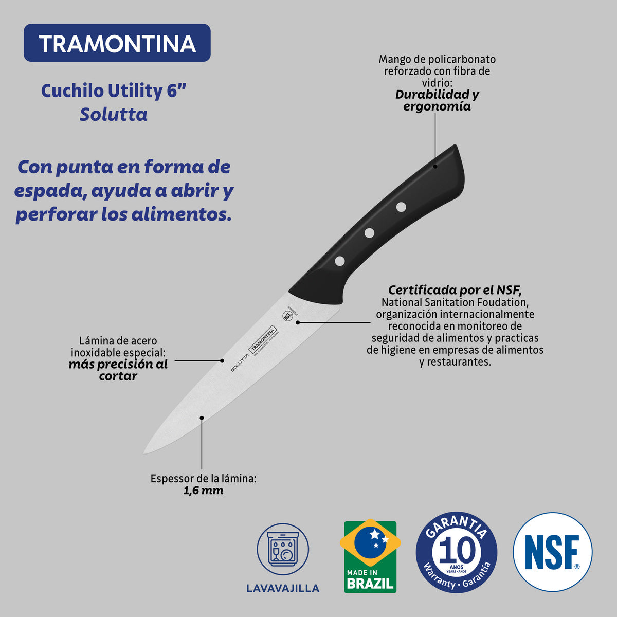 CUCHILLO MULTIUSO 15,5CM - SOLUTTA