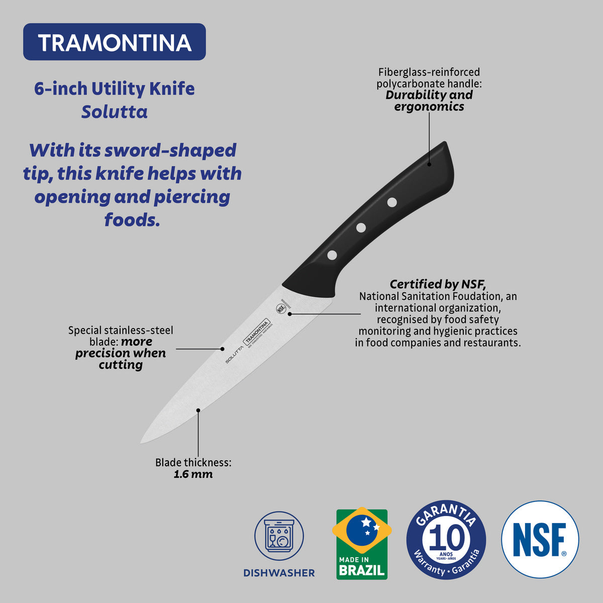 CUCHILLO MULTIUSO 15,5CM - SOLUTTA