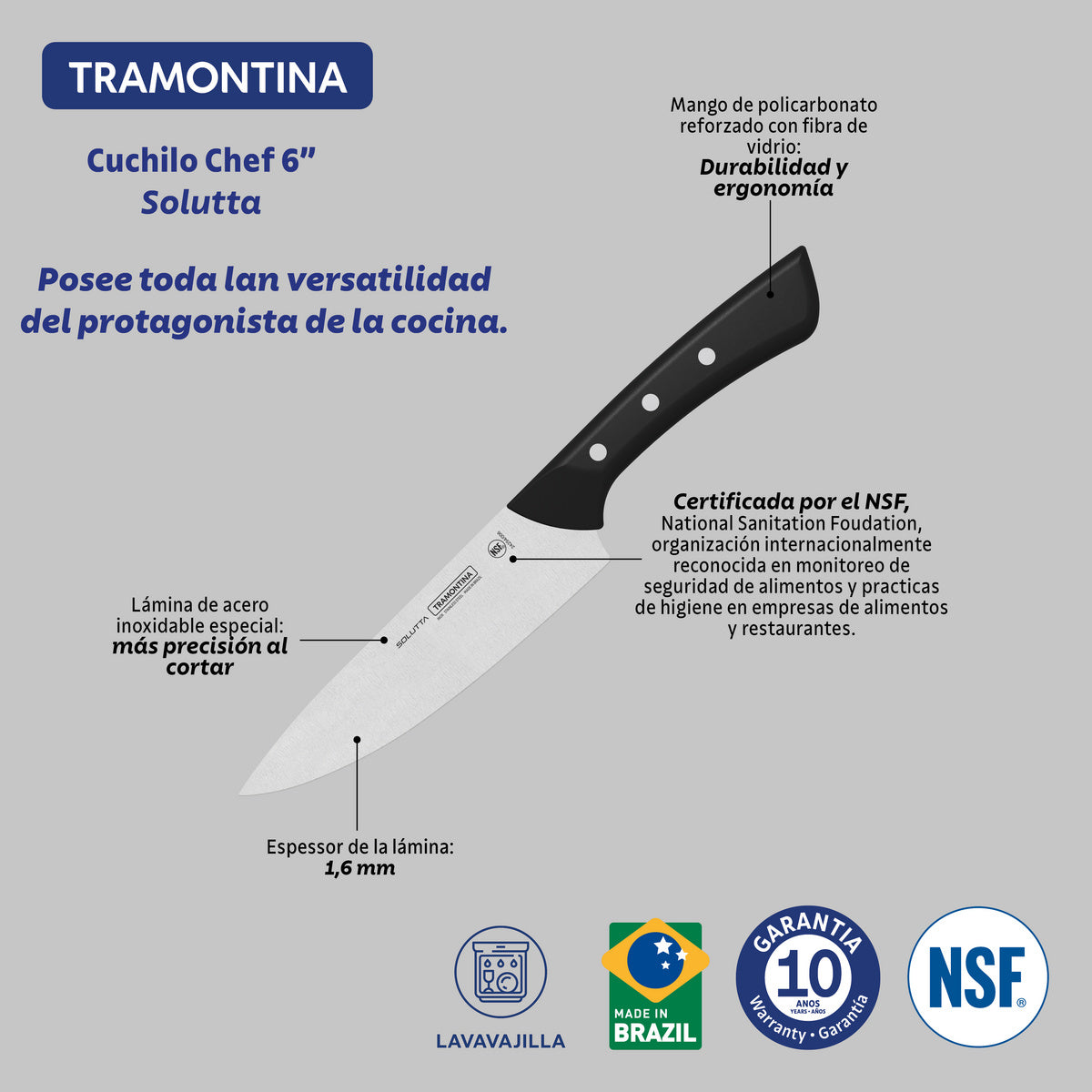 CUCHILLO COCINERO 15,5CM - SOLUTTA