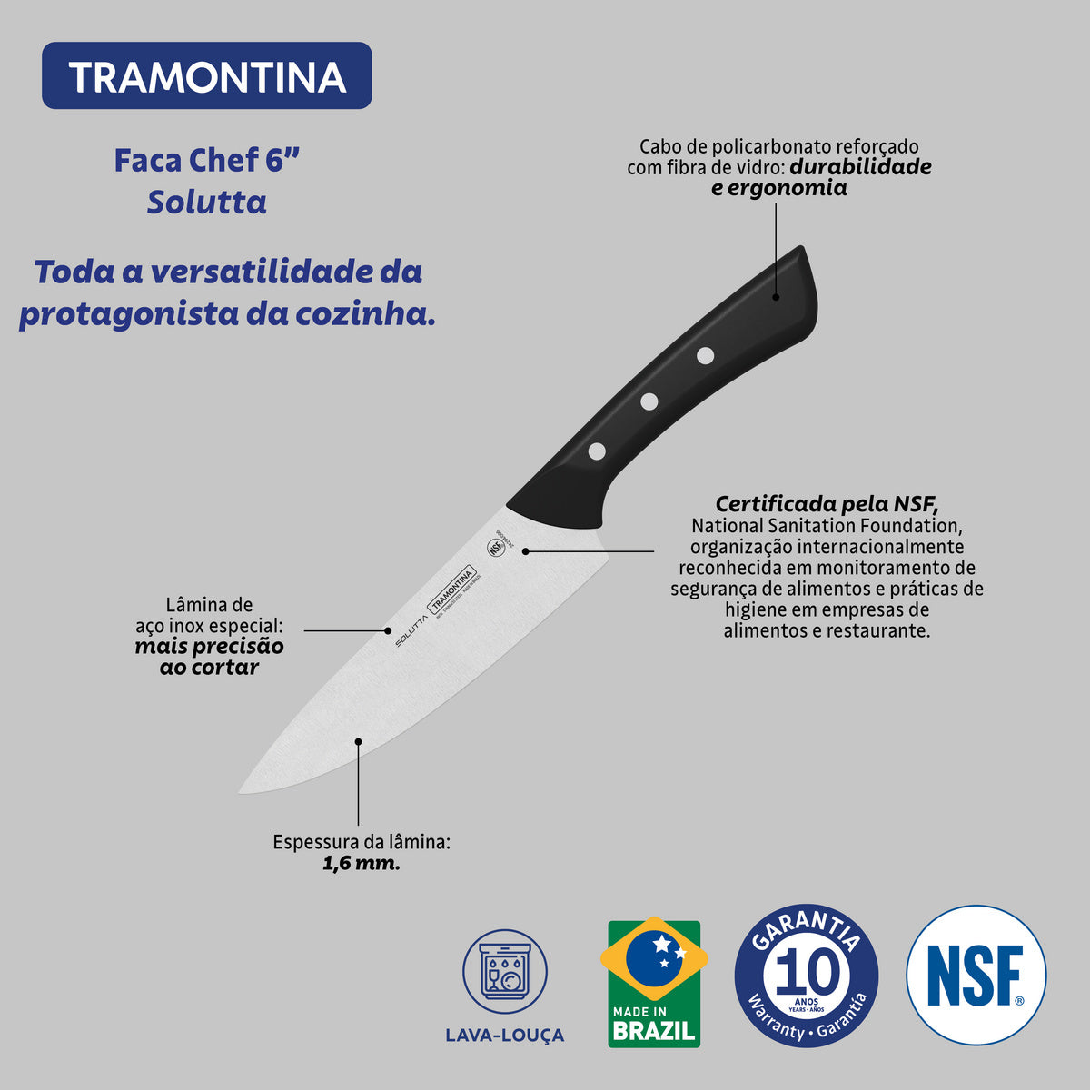 Cuchillo Cocinero Solutta 15,5 cm