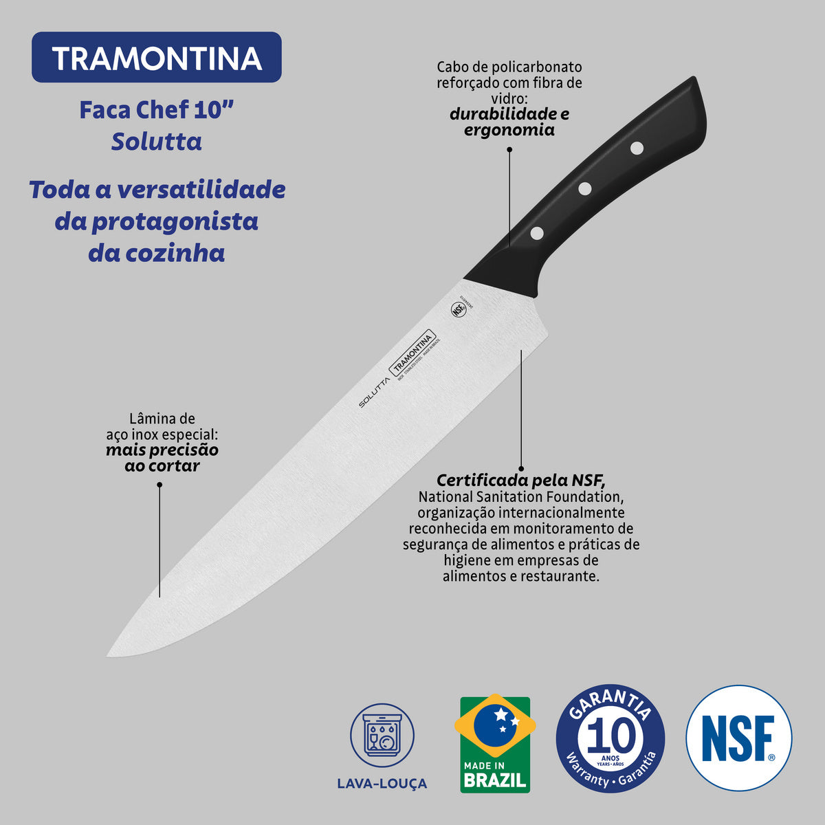 Cuchillo Cocinero Solutta 25,5 cm