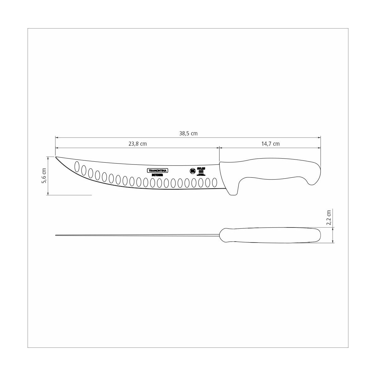 Cuchillo Carnicero Butcher Curvo Alveolado Professional Negro NSF 25 cm