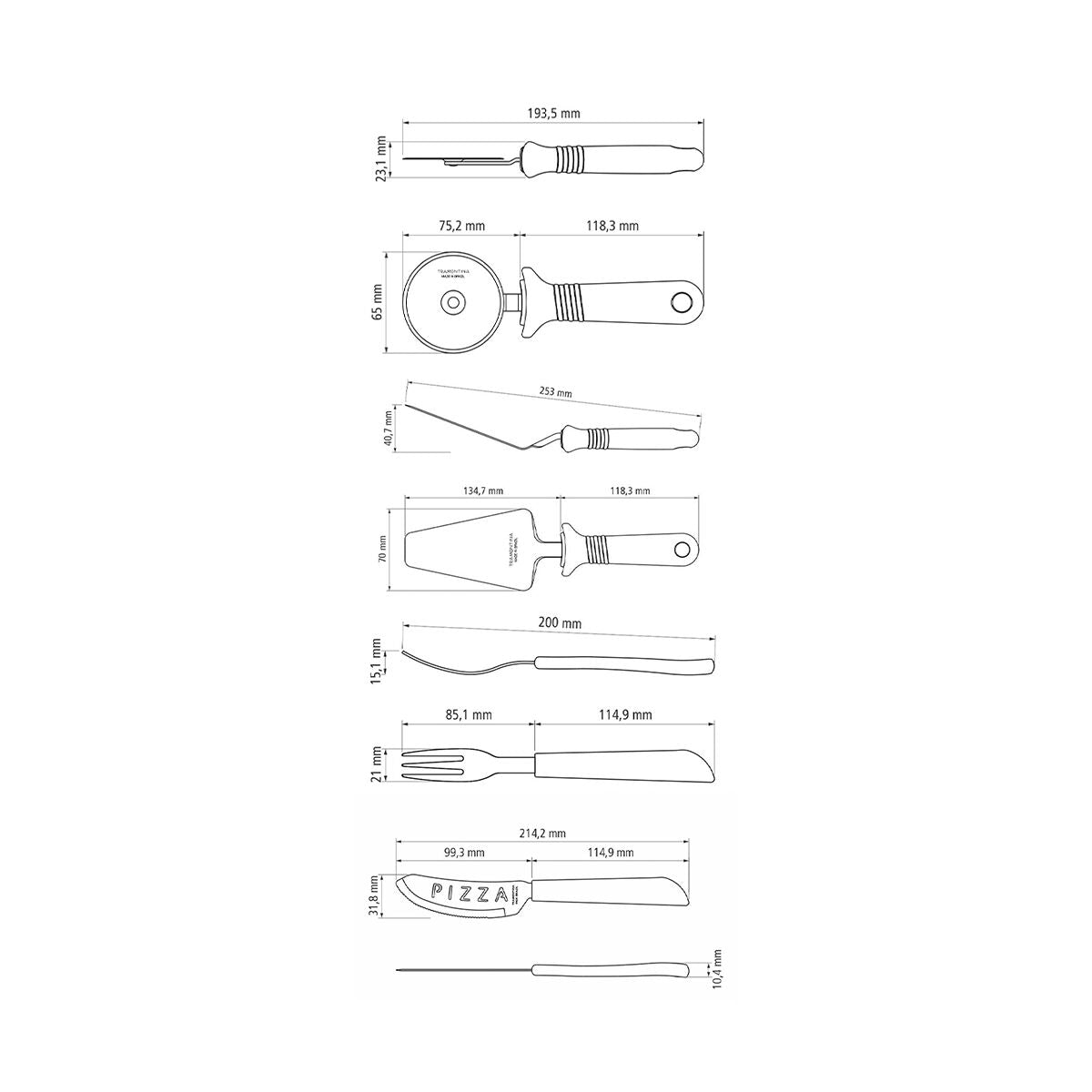 JUEGO PARA PIZZA 14 PZAS.